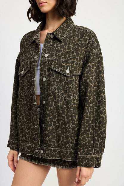 Emory Park | Oversized Printed Denim Jacket