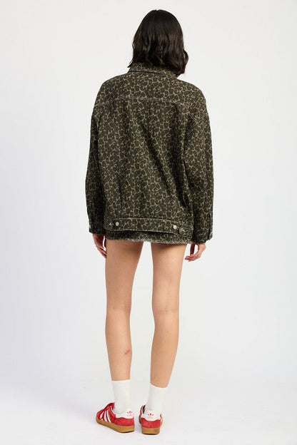 Emory Park | Oversized Printed Denim Jacket