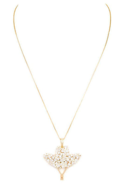 Cubic Zirconia Cowboy Hat Pendant Necklace