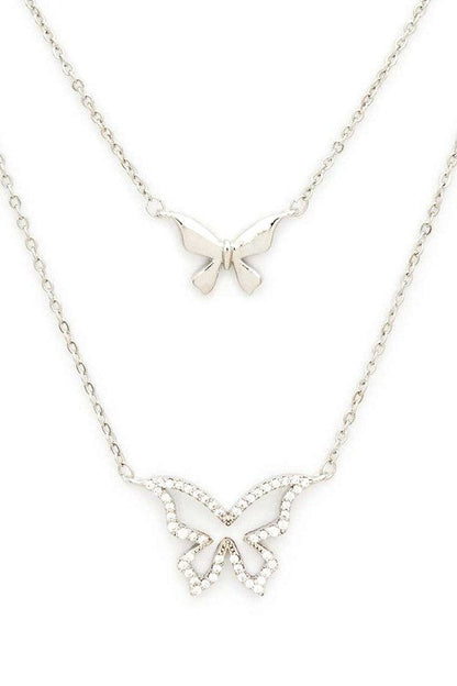 Layer CZ Butterfly Necklace