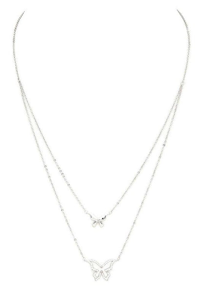 Layer CZ Butterfly Necklace