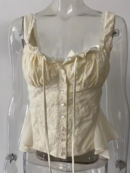 Miss Sparkling |Button front tank top blouse
