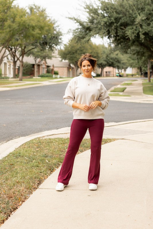 Julia Rose - The Maeve Maroon Bootcut Leggings Round 2