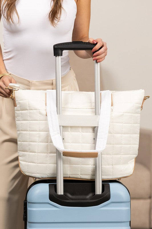 Mila Quilted Traveler Tote with Mini Clutch