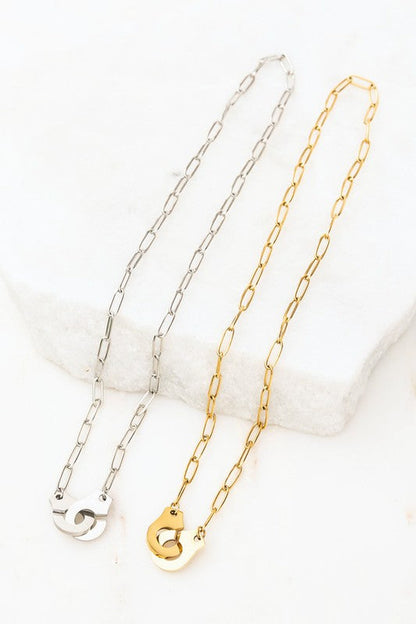 18K Stainless Steel Handcuff Necklace