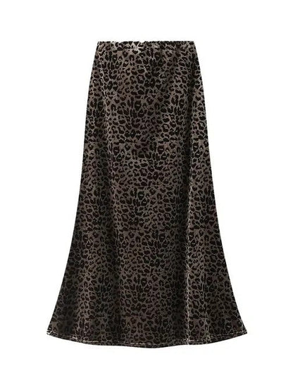 Miss Sparkling |Velvet Leopard Midi Skirt