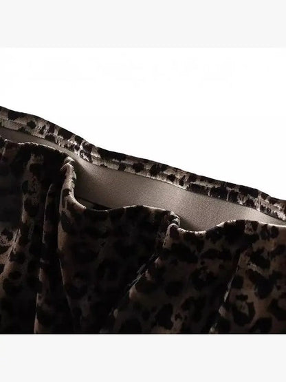 Miss Sparkling |Velvet Leopard Midi Skirt