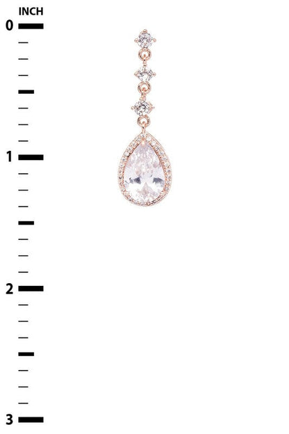 CZ Teardrop Elegant Swing Earrings