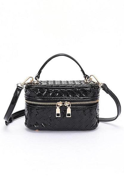 Braided Metallic Top Handle Vanity Swing Bag