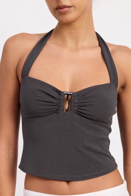 Emory Park | Halter Tie Back Knit Top