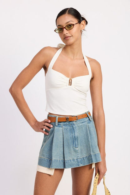 Emory Park | Halter Tie Back Knit Top