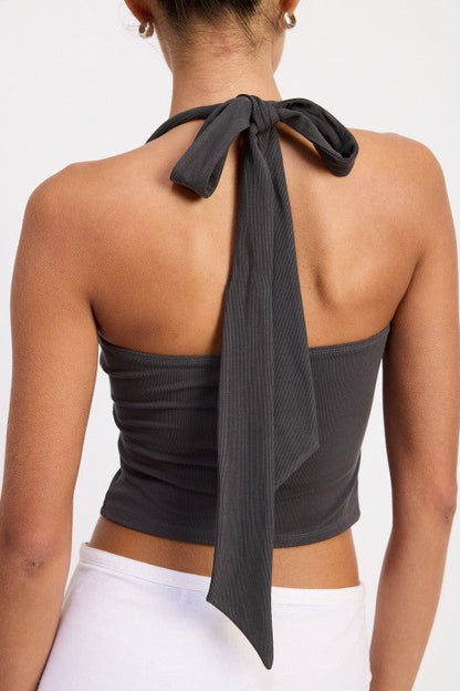 Emory Park | Halter Tie Back Knit Top