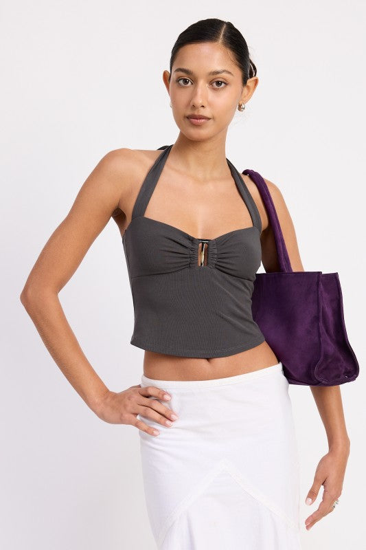Emory Park | Halter Tie Back Knit Top