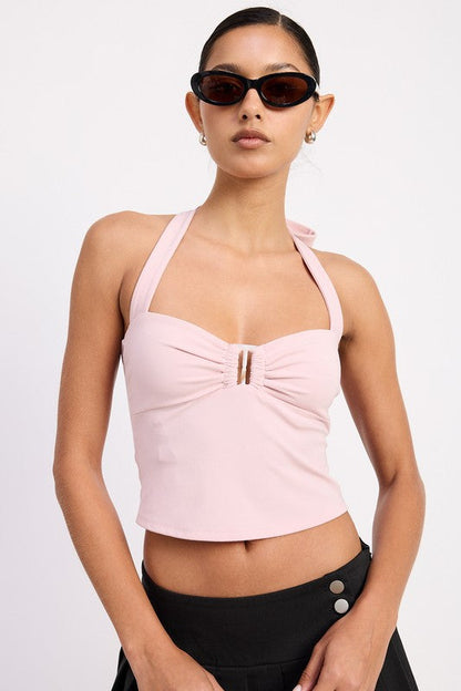 Emory Park | Halter Tie Back Knit Top