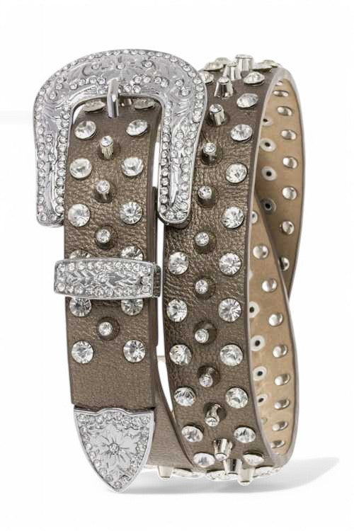 Mixed Studs Crystals Fashion Belt