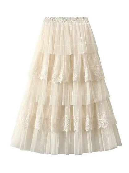 Miss Sparkling | Layered Lace Midi Skirt