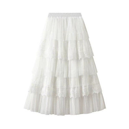 Miss Sparkling | Layered Lace Midi Skirt