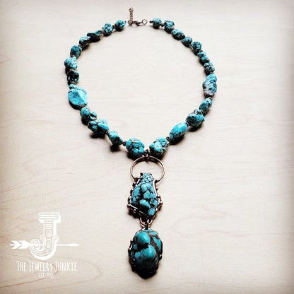 Blue Turquoise Necklace w/Soldered Turq Pendant