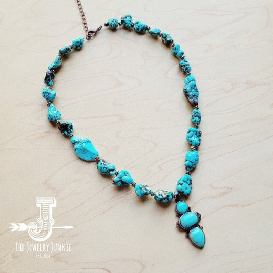 Blue Turquoise Necklace w/Turq Pendant