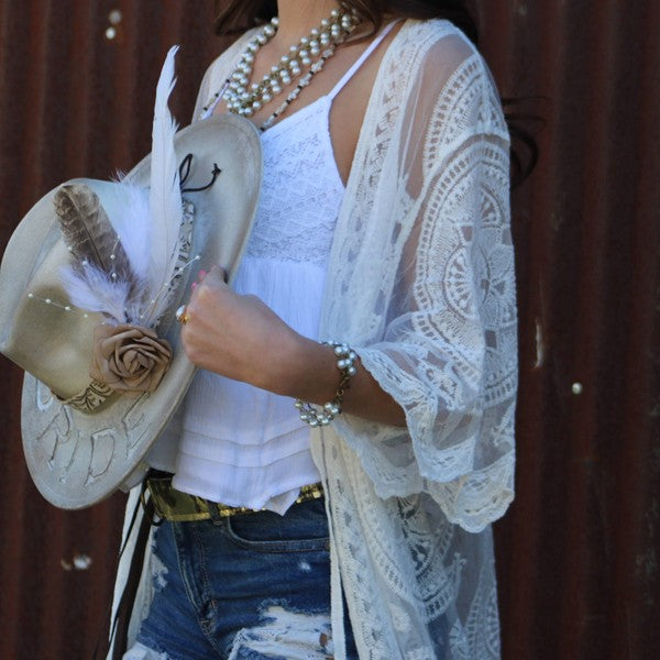 Dark Metallic Hide Leather Belt w/ Leather Fringe