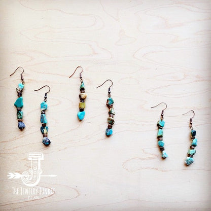 Genuine HuBei Turquoise & Wood Drop Earrings