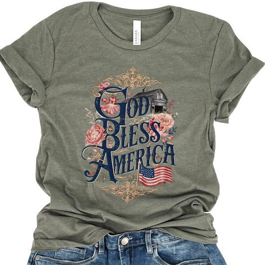 Plus - God Bless America Christian T-shirt