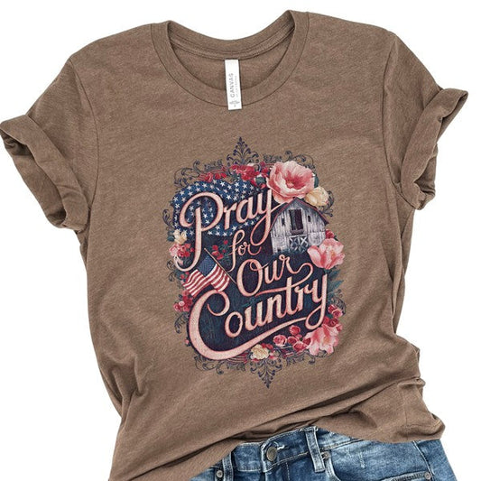 Pray for Our Country American Barn Christian Tee