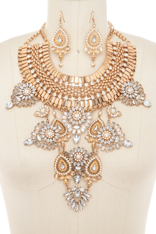 Pearl Crystal Red Carpet Ready Statement Necklace