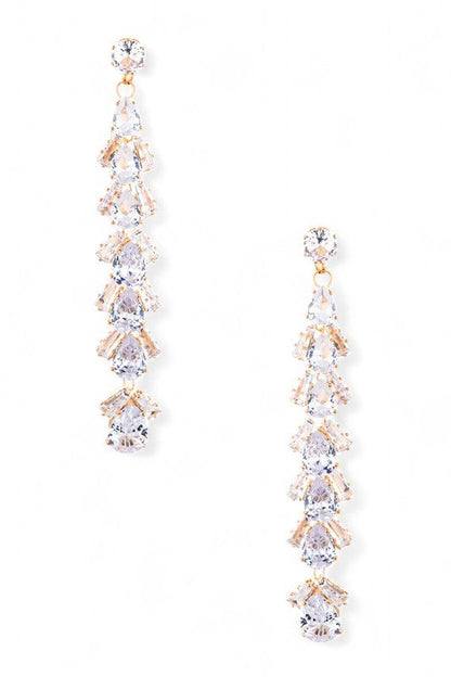 Mix CZ Long Drop Earrings Earrings