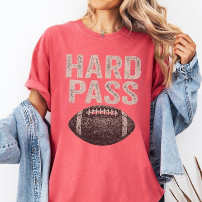Hard Pass Football Comfort Color Graphic T-Shirt