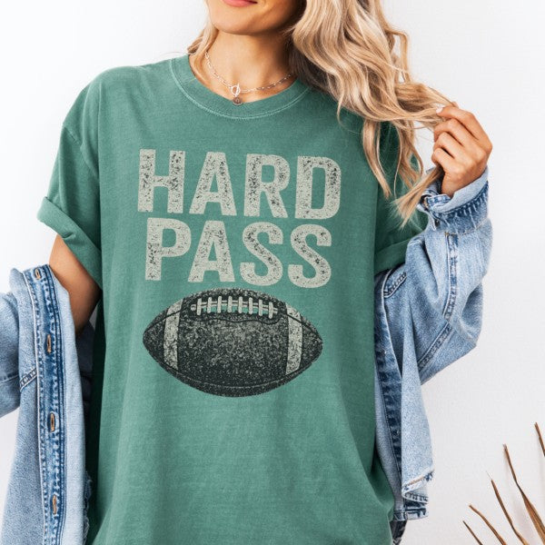 Hard Pass Football Comfort Color Graphic T-Shirt