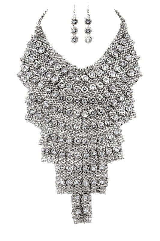 Red Carpet Crystal Statement Necklace Set