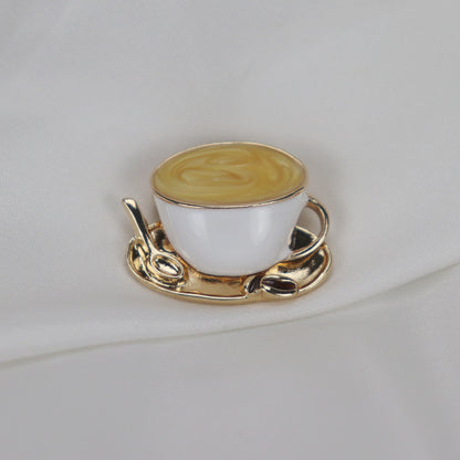 Vintage coffee cup brooch