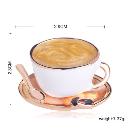 Vintage coffee cup brooch