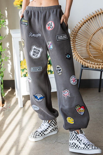 Jade By Jane | High Waist Multi Patches Jogger Pants PLUS