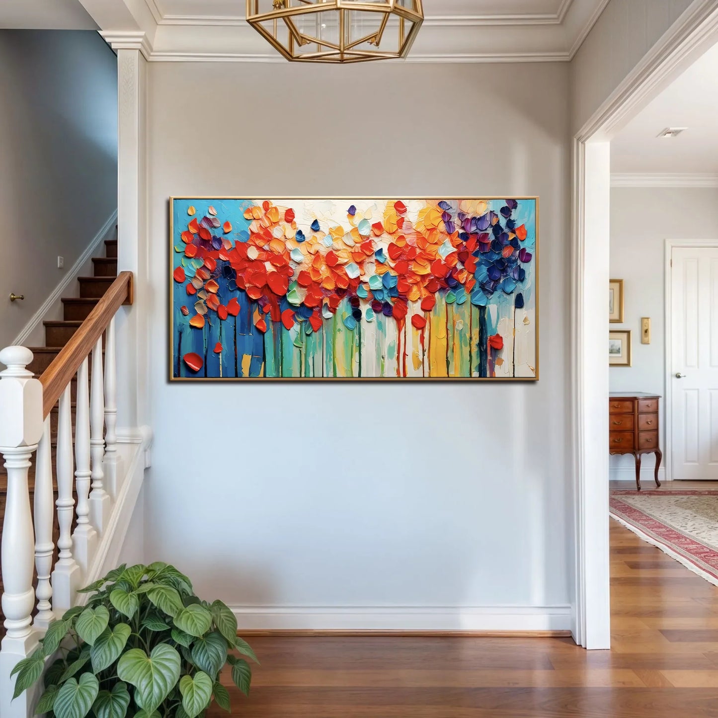 Colorful Petals Impasto Wall Art