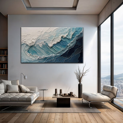 Ocean's Embrace Seascape Impasto Wall Art