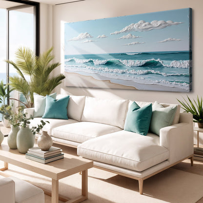 Serene Ocean Wave Coastal Wall Art XI