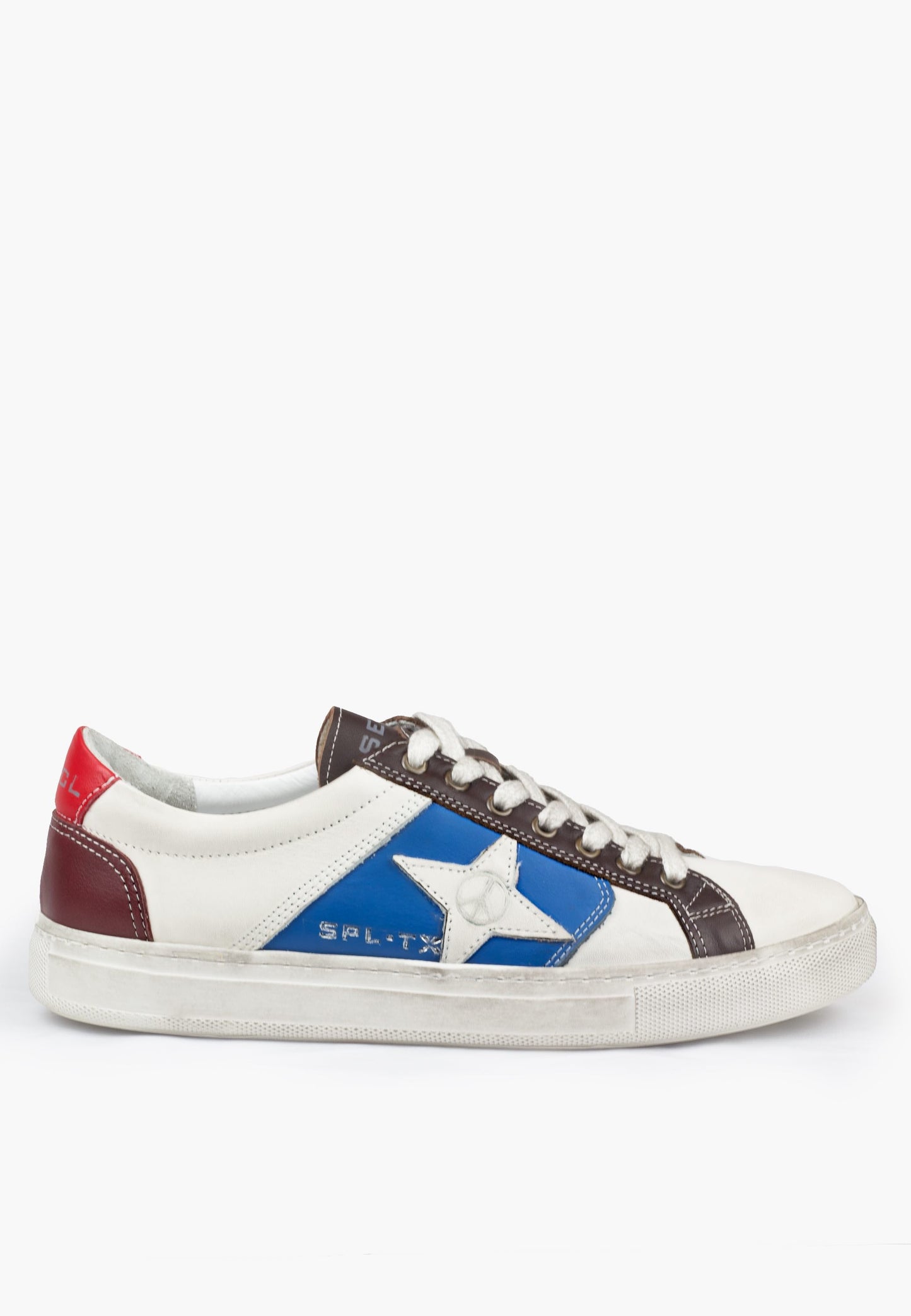 Sepol Northbound Men's Distressed Sneaker White Blue