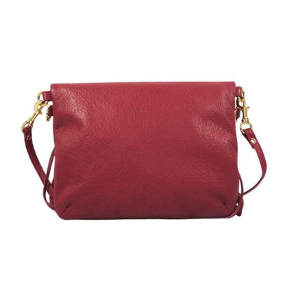 ClaudiaG Flamingo Leather Fringe Handbag- Scarlet Red
