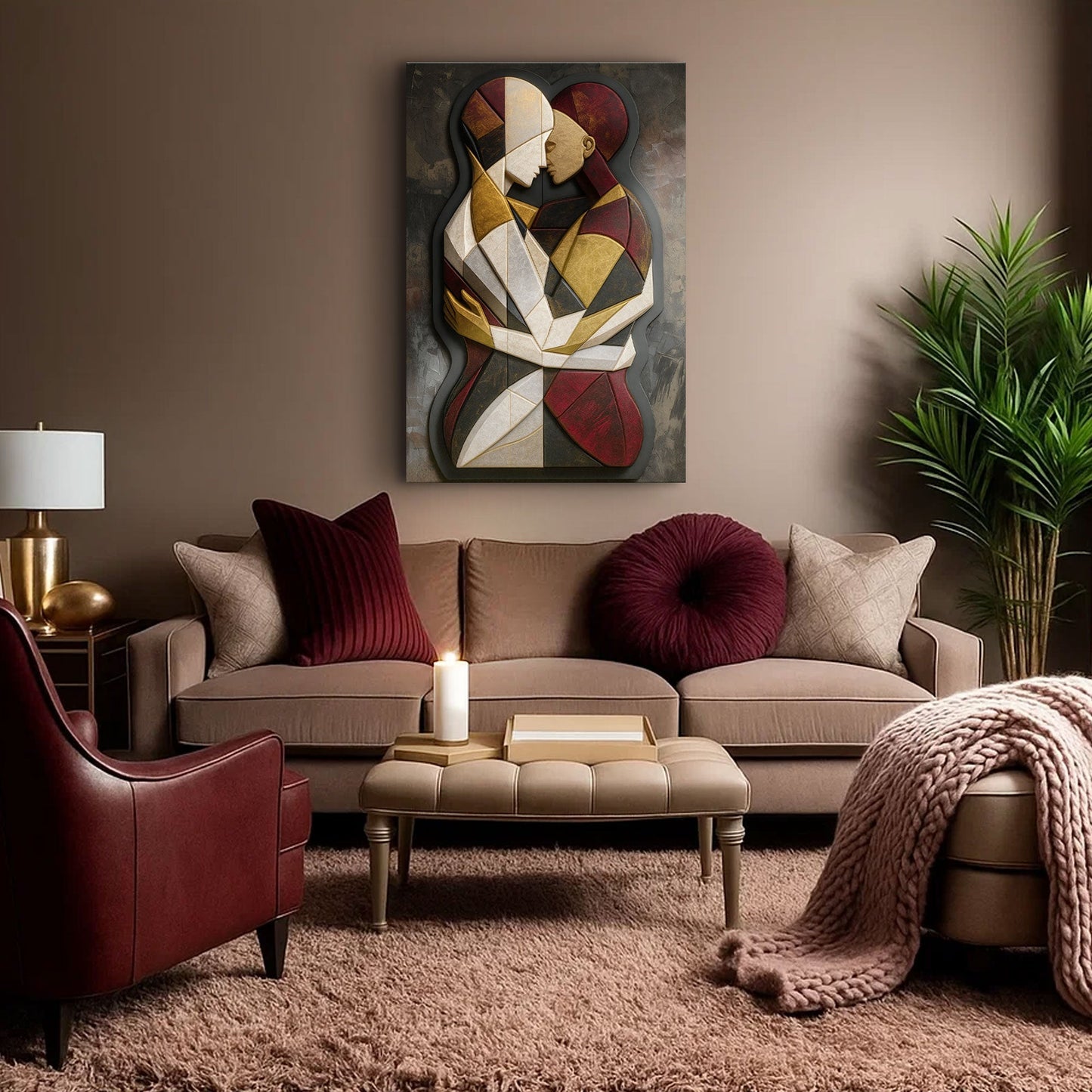 Embrace of Geometry Abstract Wall Art II