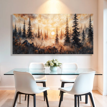 Rustic Forest Sunset Wall Art