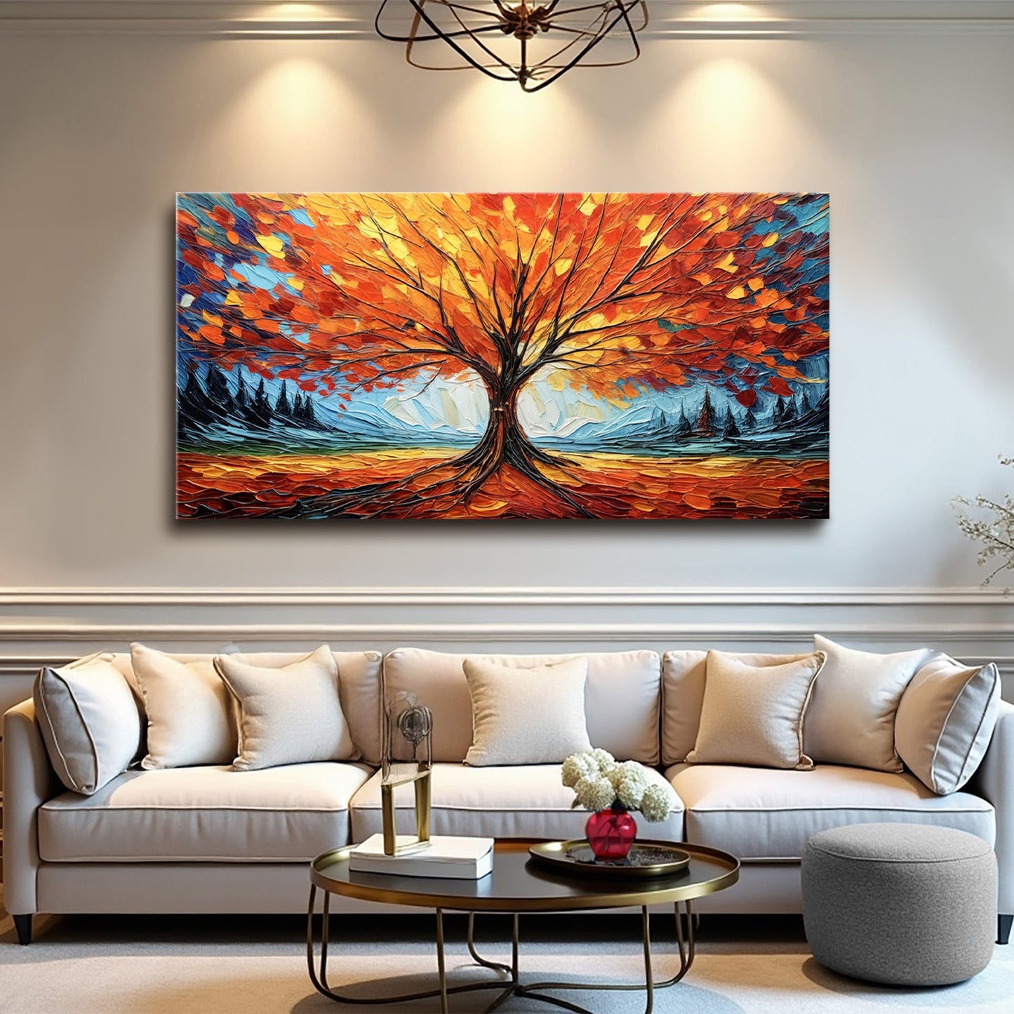 Autumn Fire Impasto Wall Art