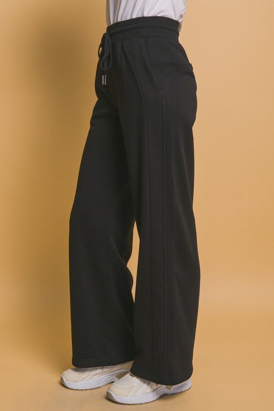 Love Tree Drawstring Wide Leg Sweatpants with Pockets