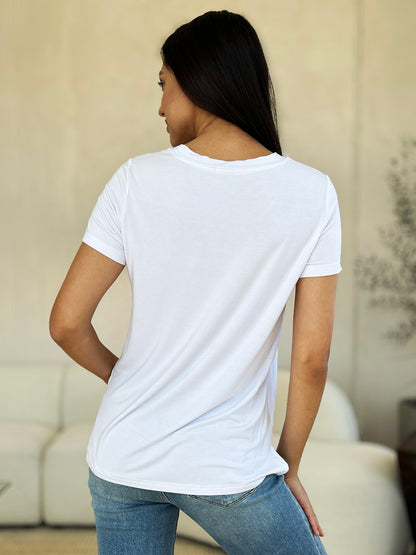 Basic Bae Full Size Round Neck Short Sleeve T-Shirt – Soft & Slightly Stretchy, Perfect for Everyday Wear