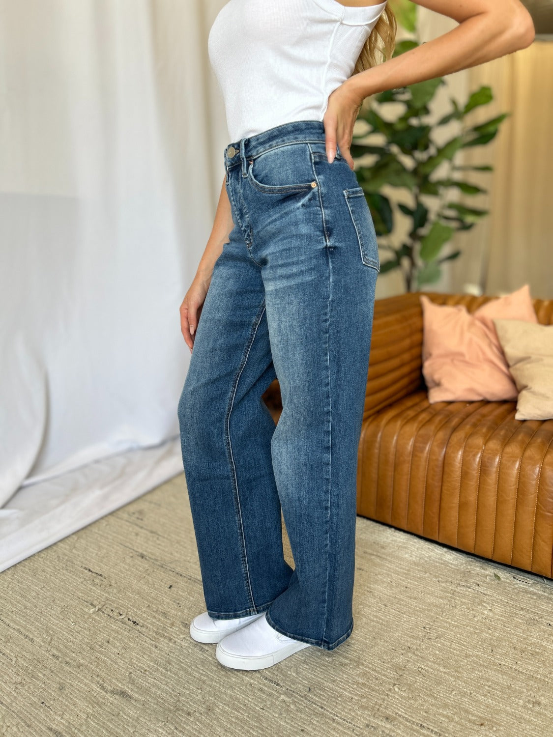 RFM Full Size High Rise Tummy Control Wide Leg Jeans