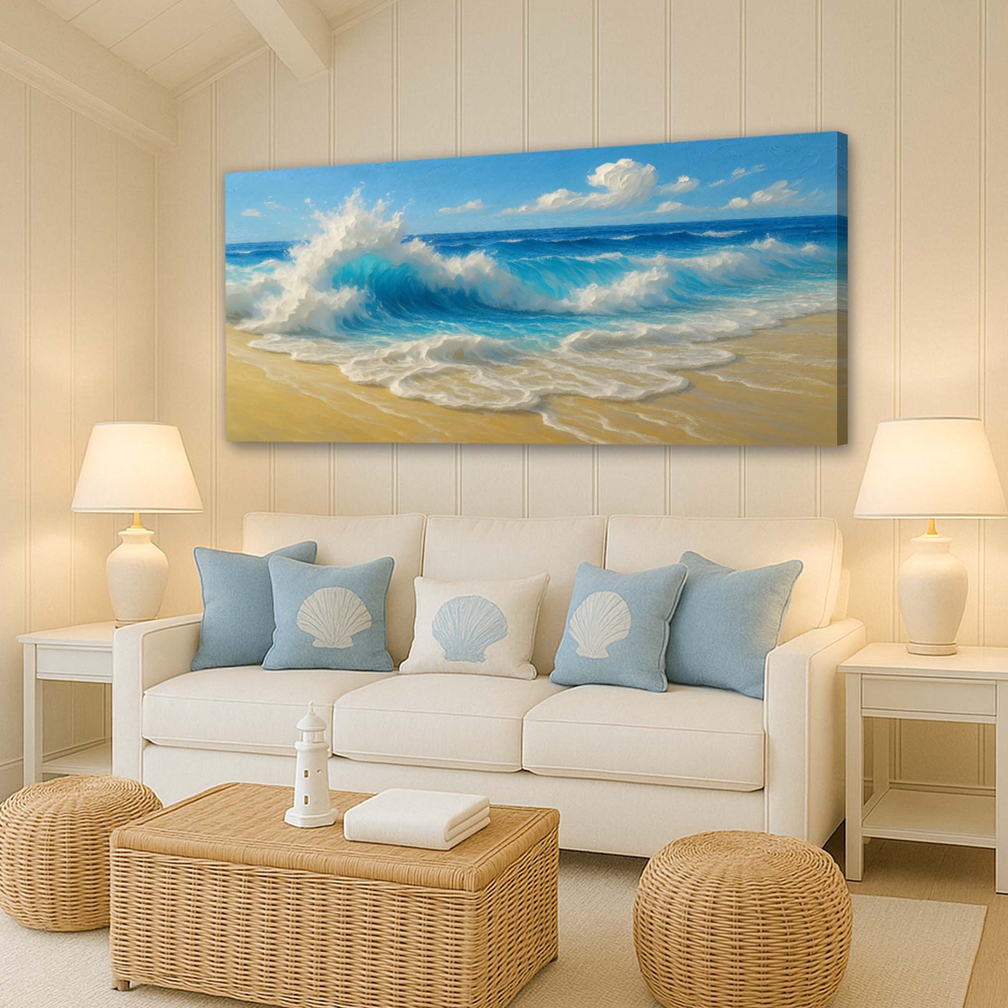 Serene Ocean Wave Coastal Wall Art V