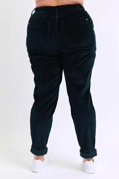 Judy Blue Full Size High Waist Corduroy Cuffed Jogger Plus Size