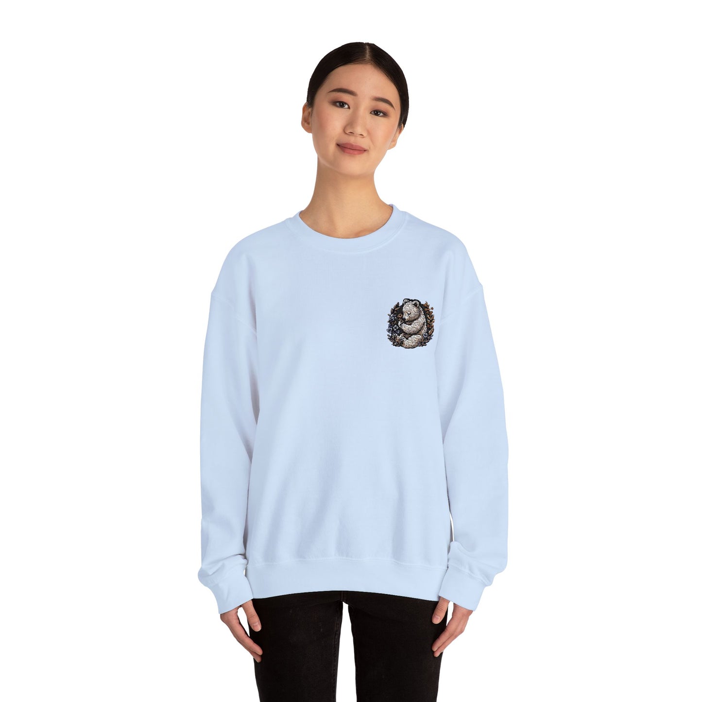 Custom Embroidered Sweatshirt Cozy Panda Crewneck Personalized Sweatshirt