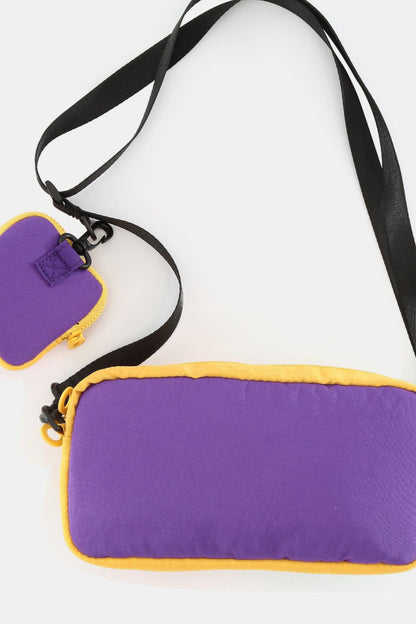 Himawari Removable Strap Nylon Crossbody Bag with EarPods Bag